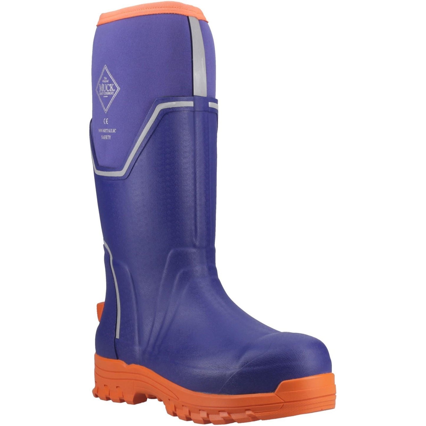 Blue-Orange - Front - Muck Boots Unisex Adult Grit Wellington Boots