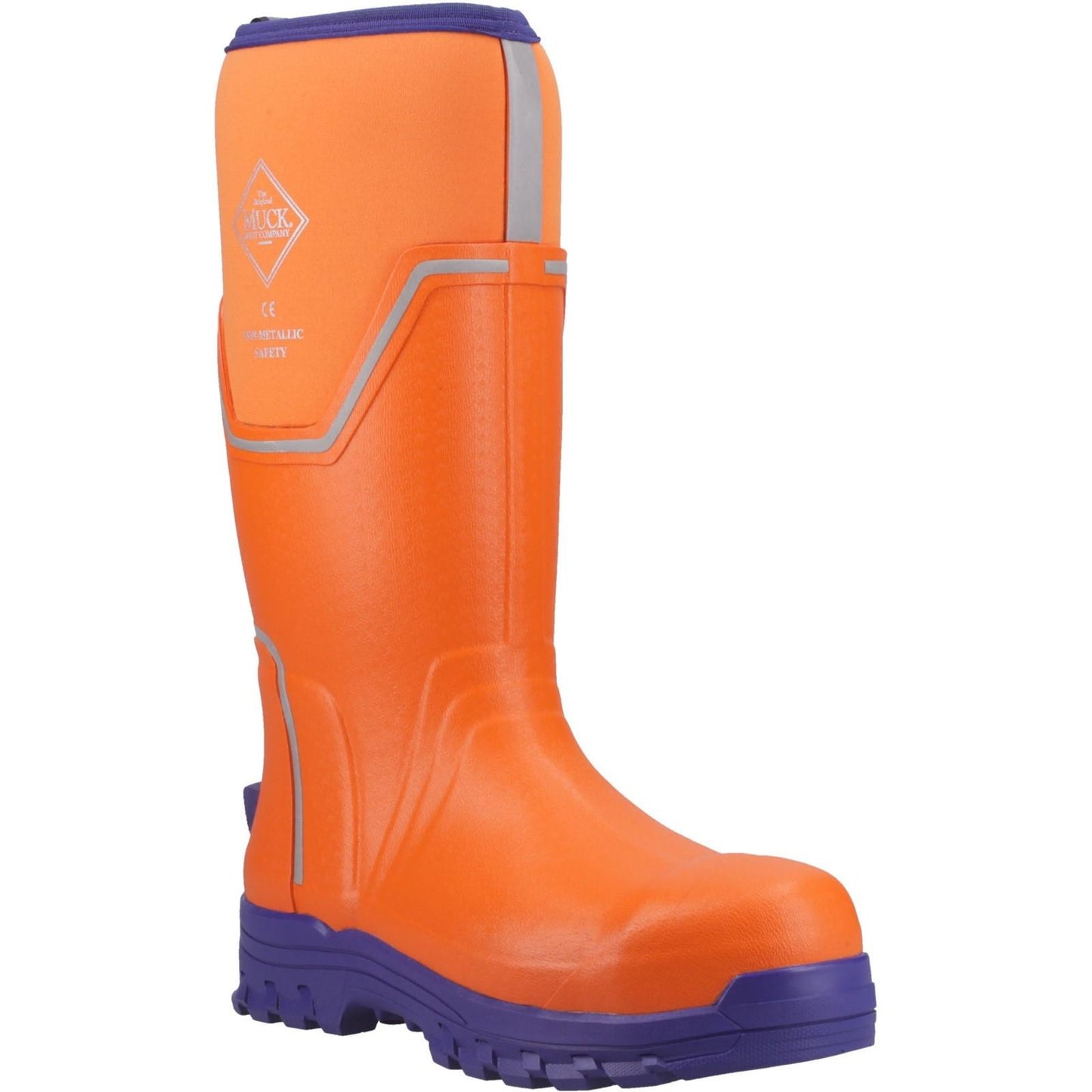 Orange-Blue - Front - Muck Boots Unisex Adult Grit Wellington Boots