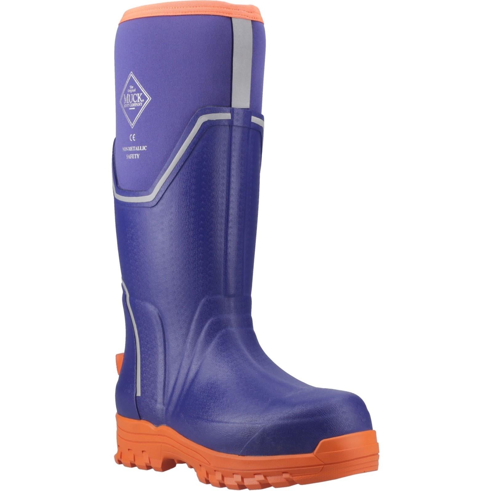 Blue-Orange - Back - Muck Boots Unisex Adult Grit Wellington Boots