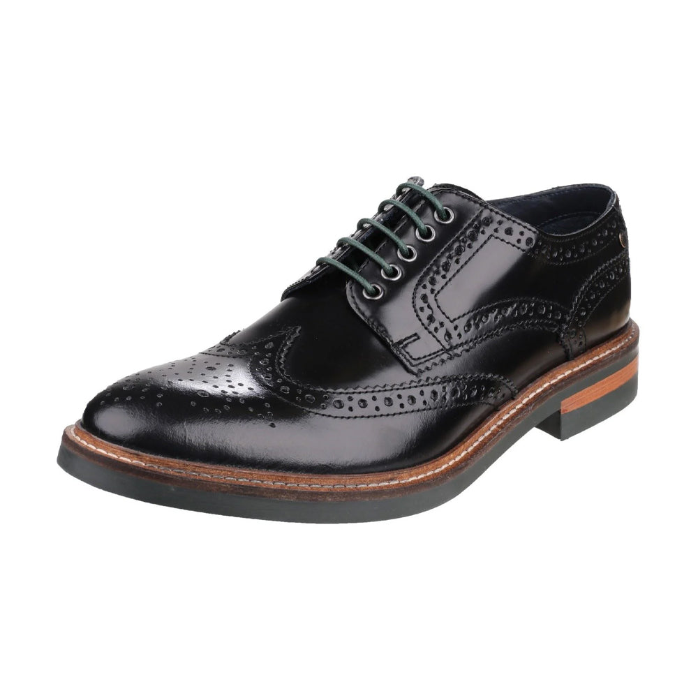 Black - Side - Base London Mens Woburn Excel Leather Brogues