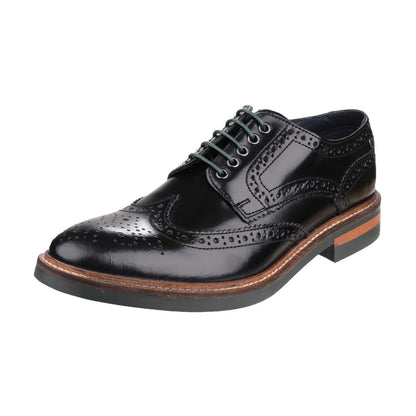 Black - Side - Base London Mens Woburn Excel Leather Brogues