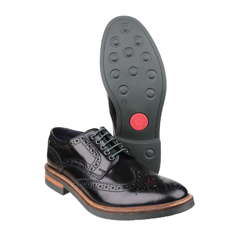 Black - Pack Shot - Base London Mens Woburn Excel Leather Brogues
