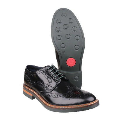 Black - Pack Shot - Base London Mens Woburn Excel Leather Brogues