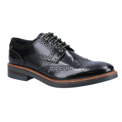 Black - Front - Base London Mens Woburn Excel Leather Brogues