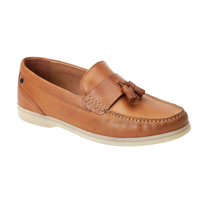 Burnt Tan - Front - Base London Mens Bonito Leather Loafers