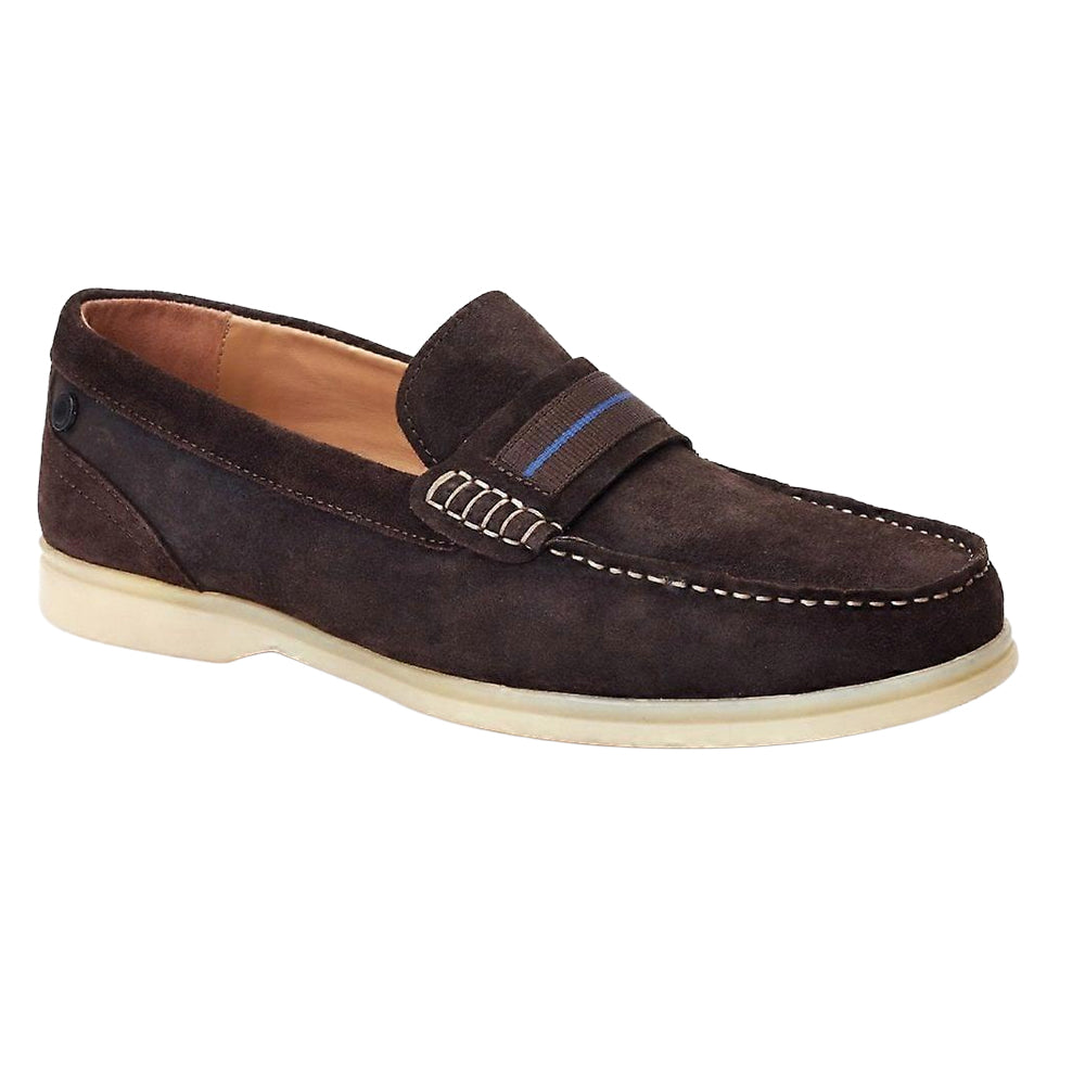 Burnt Brown - Front - Base London Mens Drum Suede Loafers
