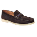 Burnt Brown - Front - Base London Mens Drum Suede Loafers