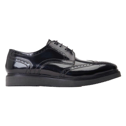 Black - Side - Base London Mens Joe Leather Brogues