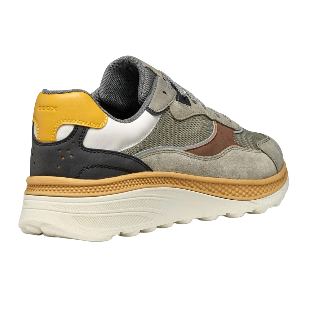 Sage-Brown - Back - Geox Mens U Spherica Actif X1 Suede Trainers