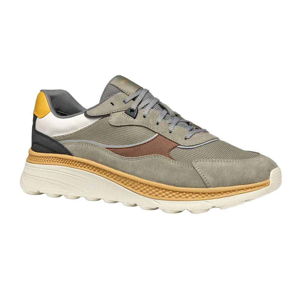 Sage-Brown - Front - Geox Mens U Spherica Actif X1 Suede Trainers