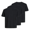 Black - Back - Jack And Jones Mens Plain Short-Sleeved T-Shirt (Pack of 3)