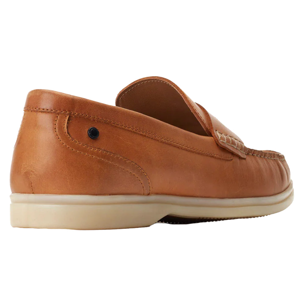 Burnt Tan - Back - Base London Mens Marlin Leather Penny Loafers