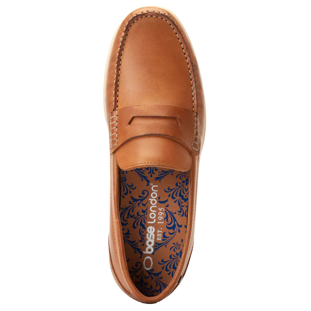 Burnt Tan - Lifestyle - Base London Mens Marlin Leather Penny Loafers