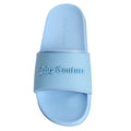 Dusky Blue - Side - Juicy Couture Womens-Ladies Embossed Sliders