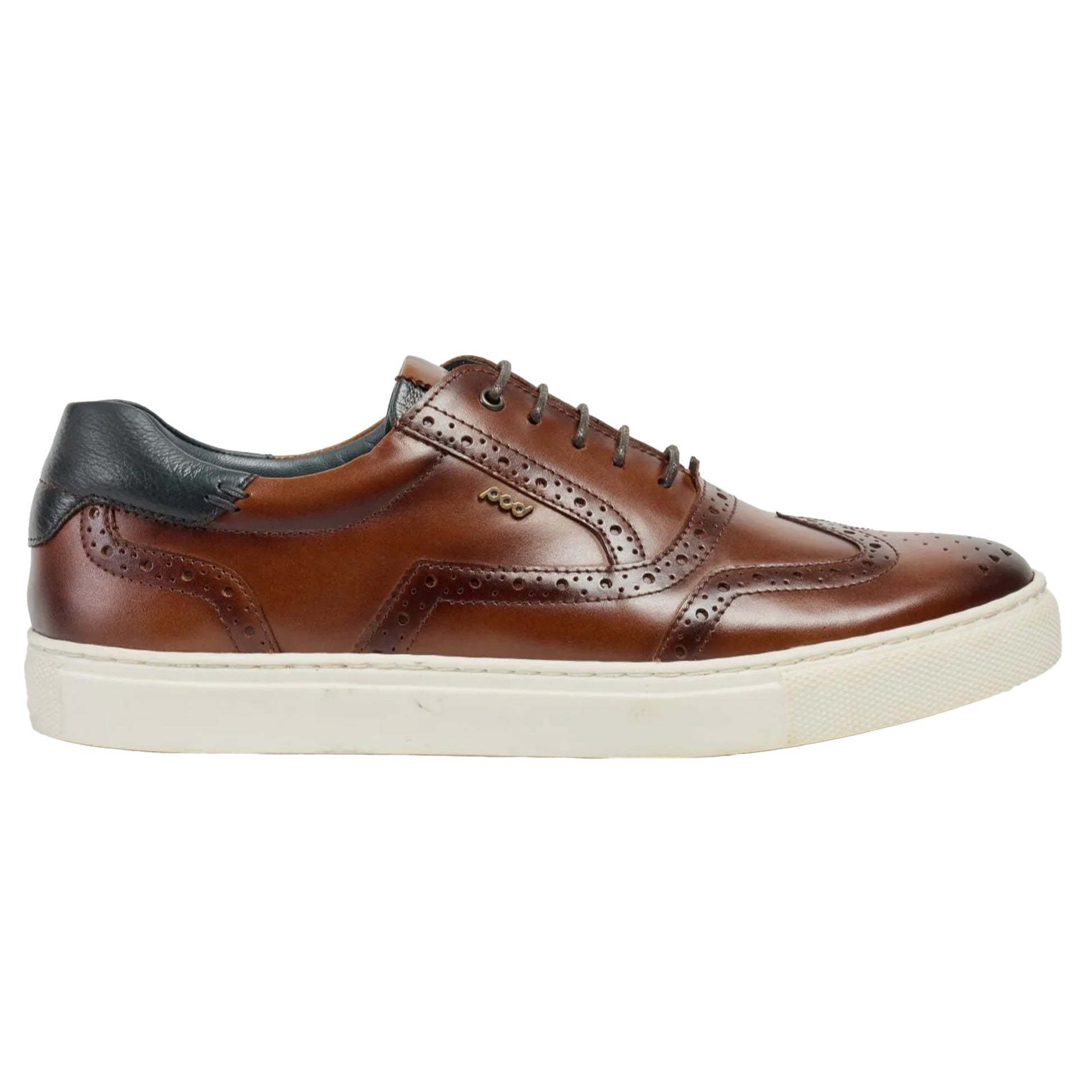 Tan - Side - POD Mens Dobbs Leather Brogues