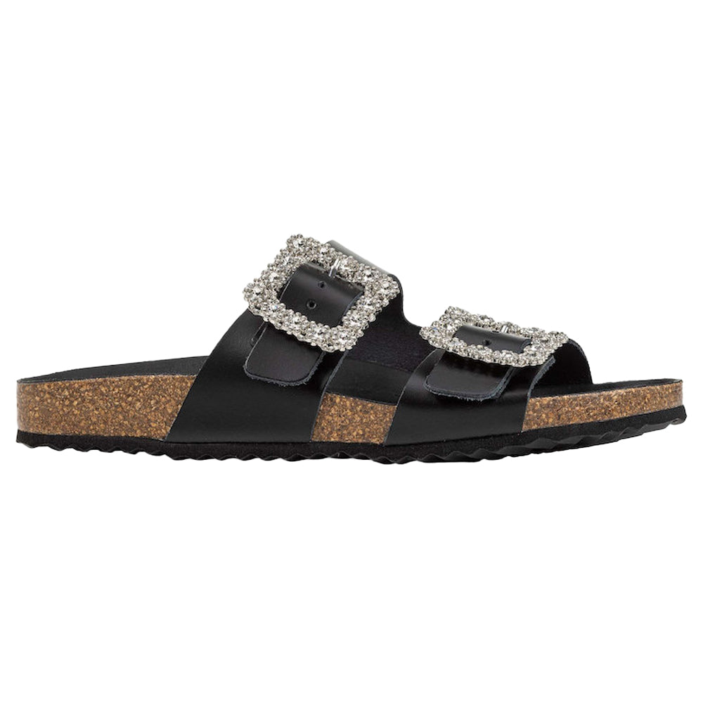 Black - Side - Geox Womens-Ladies D Brionia R Grain Leather Sandals