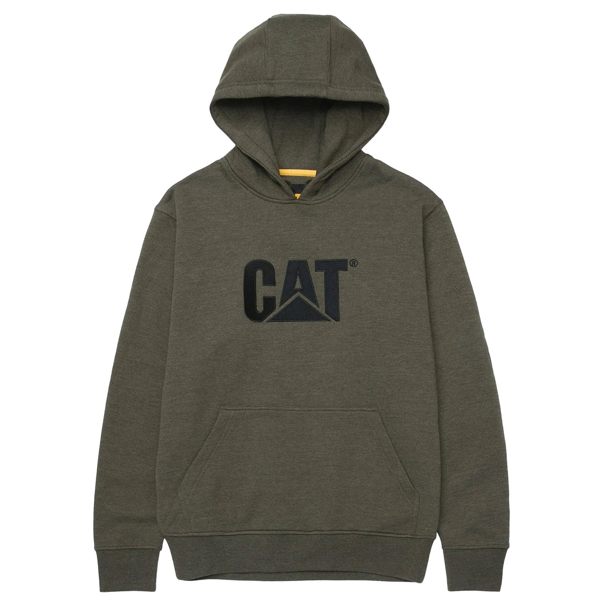 Army Moss Heather - Front - Caterpillar Mens Trademark Hoodie