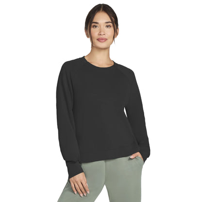 Black - Front - Skechers Womens-Ladies Skechluxe Elevate Crew Neck Sweatshirt