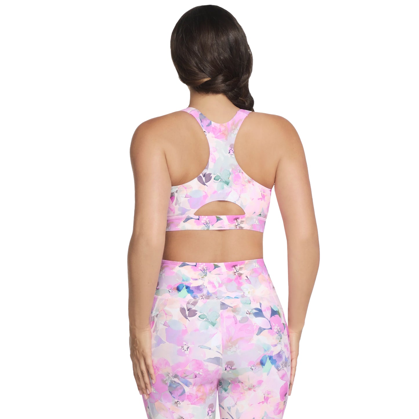 Coral-Multicoloured - Back - Skechers Womens-Ladies GoWalk Seascape Floral Zip Front Bra