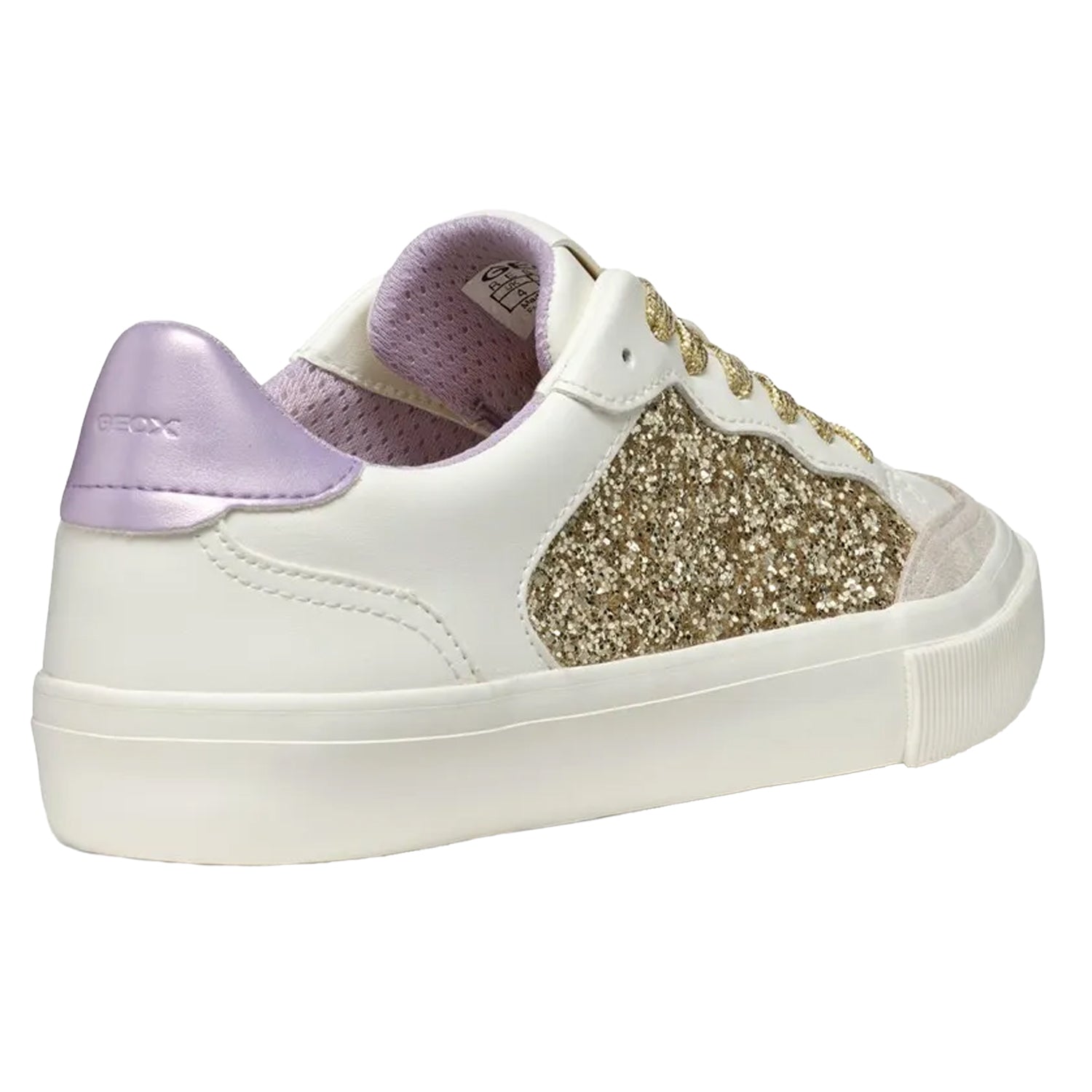 Optic White-Light Gold - Back - Geox Womens-Ladies D Emmeleny Trainers
