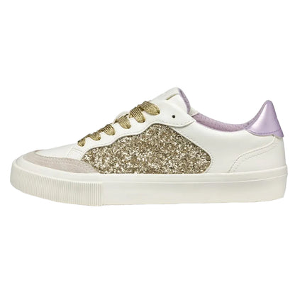 Optic White-Light Gold - Lifestyle - Geox Womens-Ladies D Emmeleny Trainers