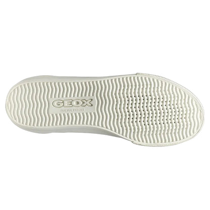 Optic White-Light Gold - Close up - Geox Womens-Ladies D Emmeleny Trainers