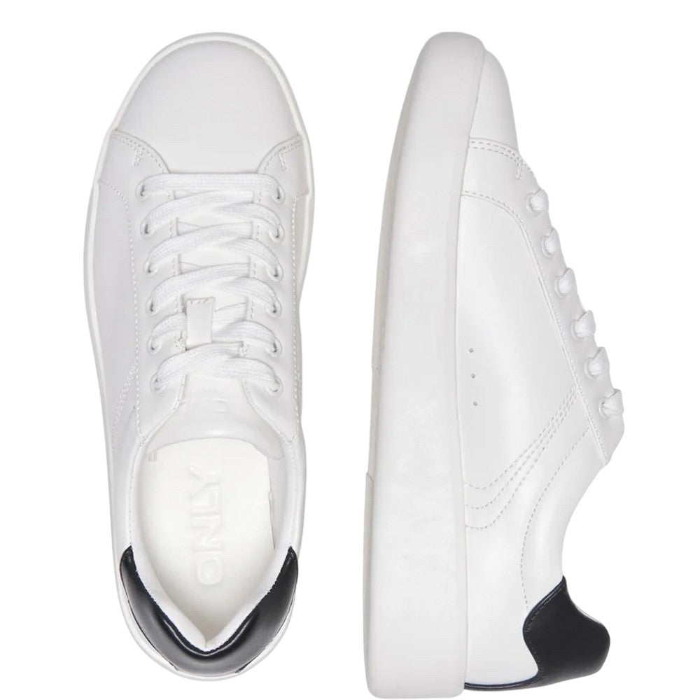 White-Black - Lifestyle - Only Womens-Ladies Onlsoul 4 Trainers