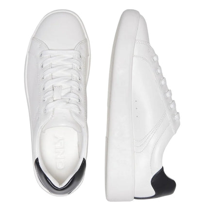 White-Black - Lifestyle - Only Womens-Ladies Onlsoul 4 Trainers