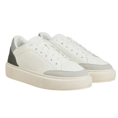 White-Vapour-Blue-Castle Rock - Front - Jack And Jones Mens Aspire Court Trainers