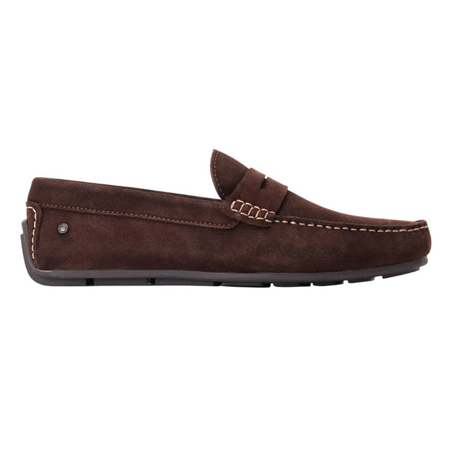 Dark Brown - Lifestyle - Base London Mens Collins Driver Suede Loafers