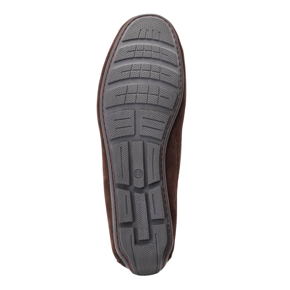 Dark Brown - Side - Base London Mens Collins Driver Suede Loafers