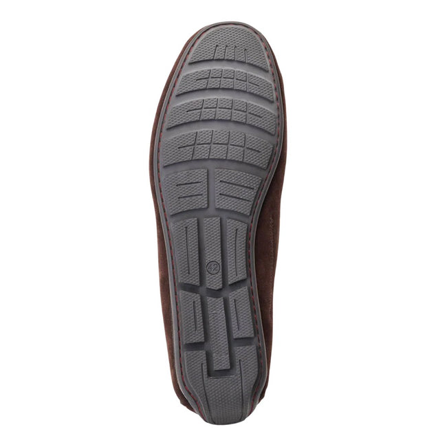 Dark Brown - Side - Base London Mens Collins Driver Suede Loafers
