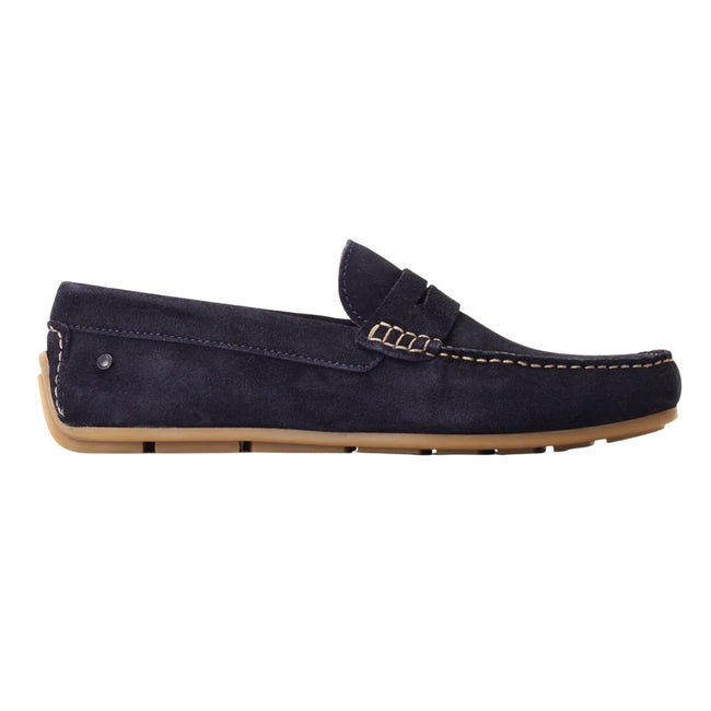 Navy - Lifestyle - Base London Mens Collins Driver Suede Loafers