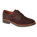 Burnt Brown - Front - Base London Mens Mawley Suede Derby Shoes