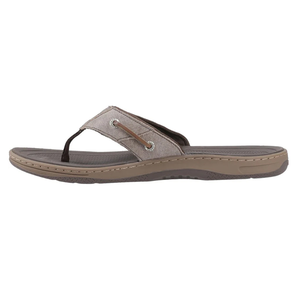 Brown - Pack Shot - Sperry Womens-Ladies Batfish Leather Flip Flops