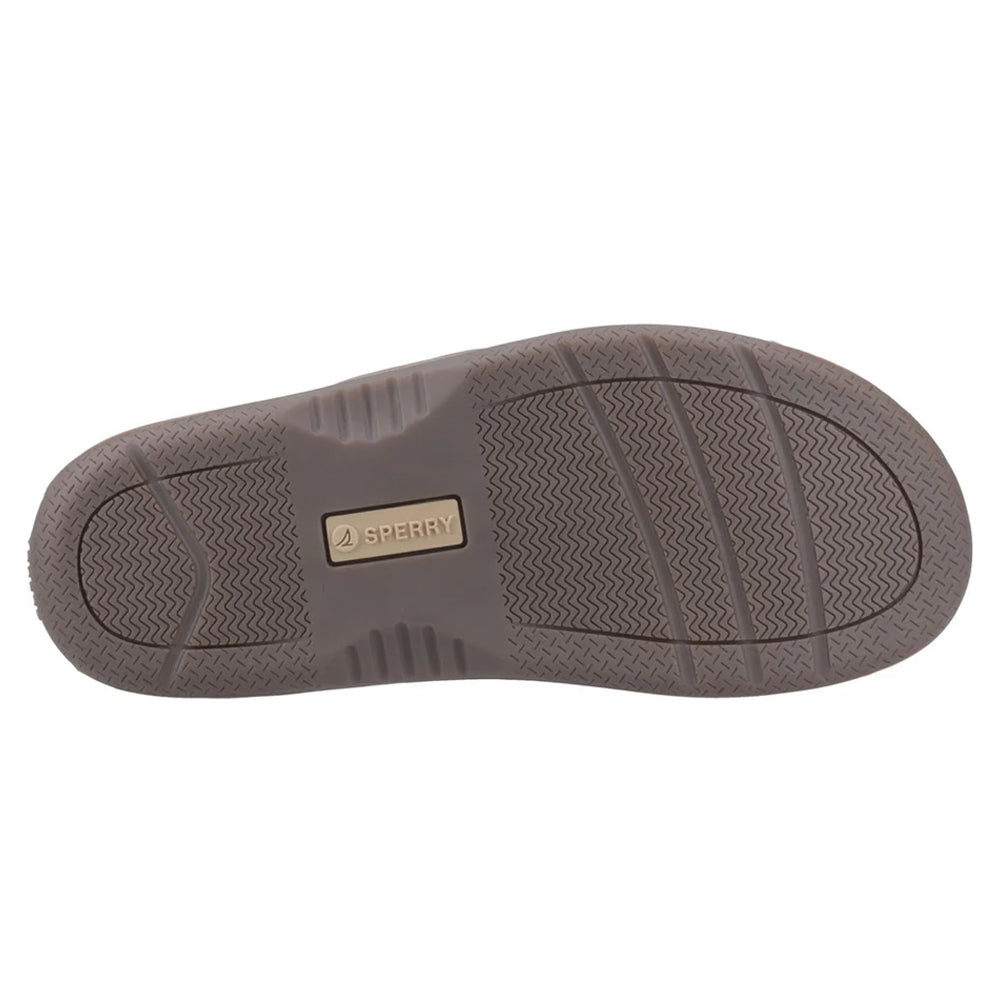 Brown - Side - Sperry Womens-Ladies Batfish Leather Flip Flops