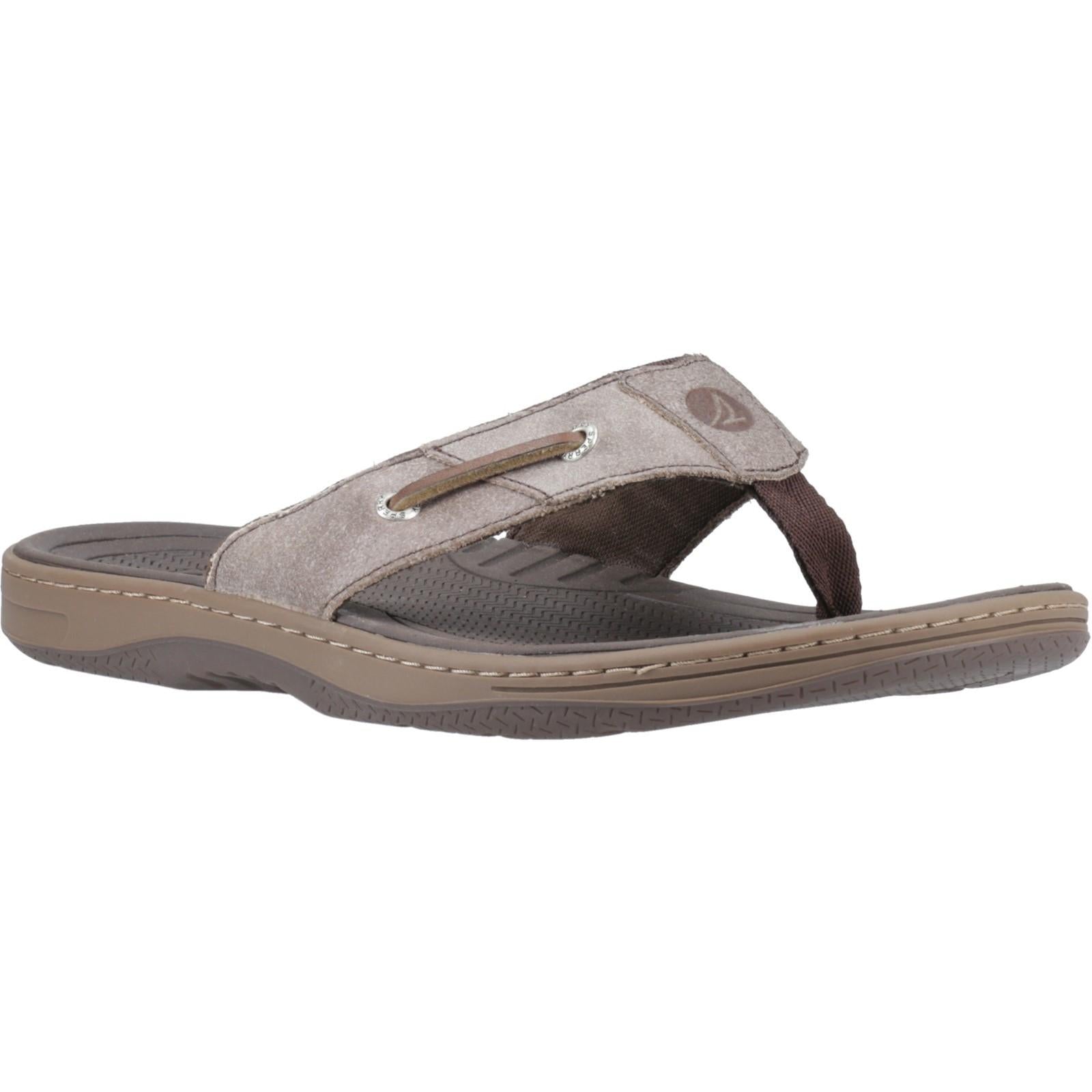 Brown - Front - Sperry Womens-Ladies Batfish Leather Flip Flops