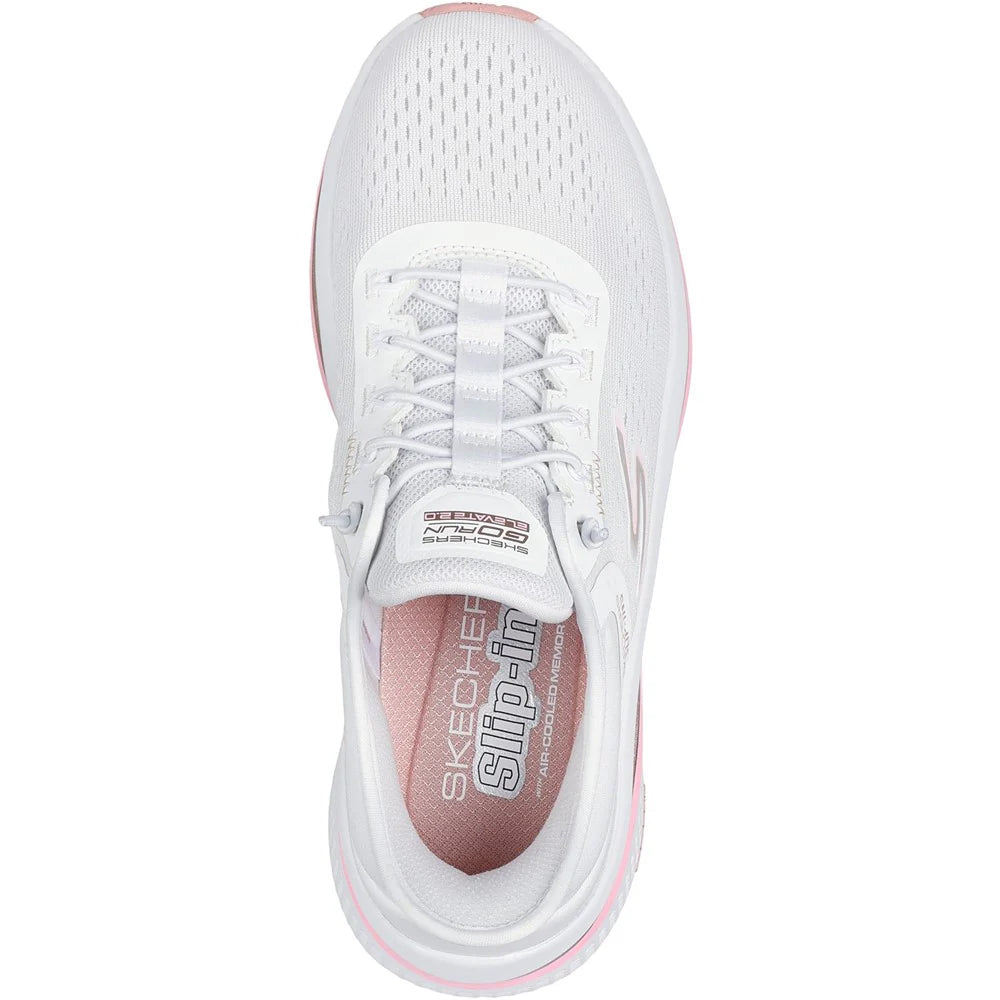 White-Pink - Pack Shot - Skechers Womens-Ladies Go Run Elevate 2.0 Banyan Trainers