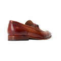 Burnt Tan - Back - Base London Mens Russo Buckle Leather Loafers