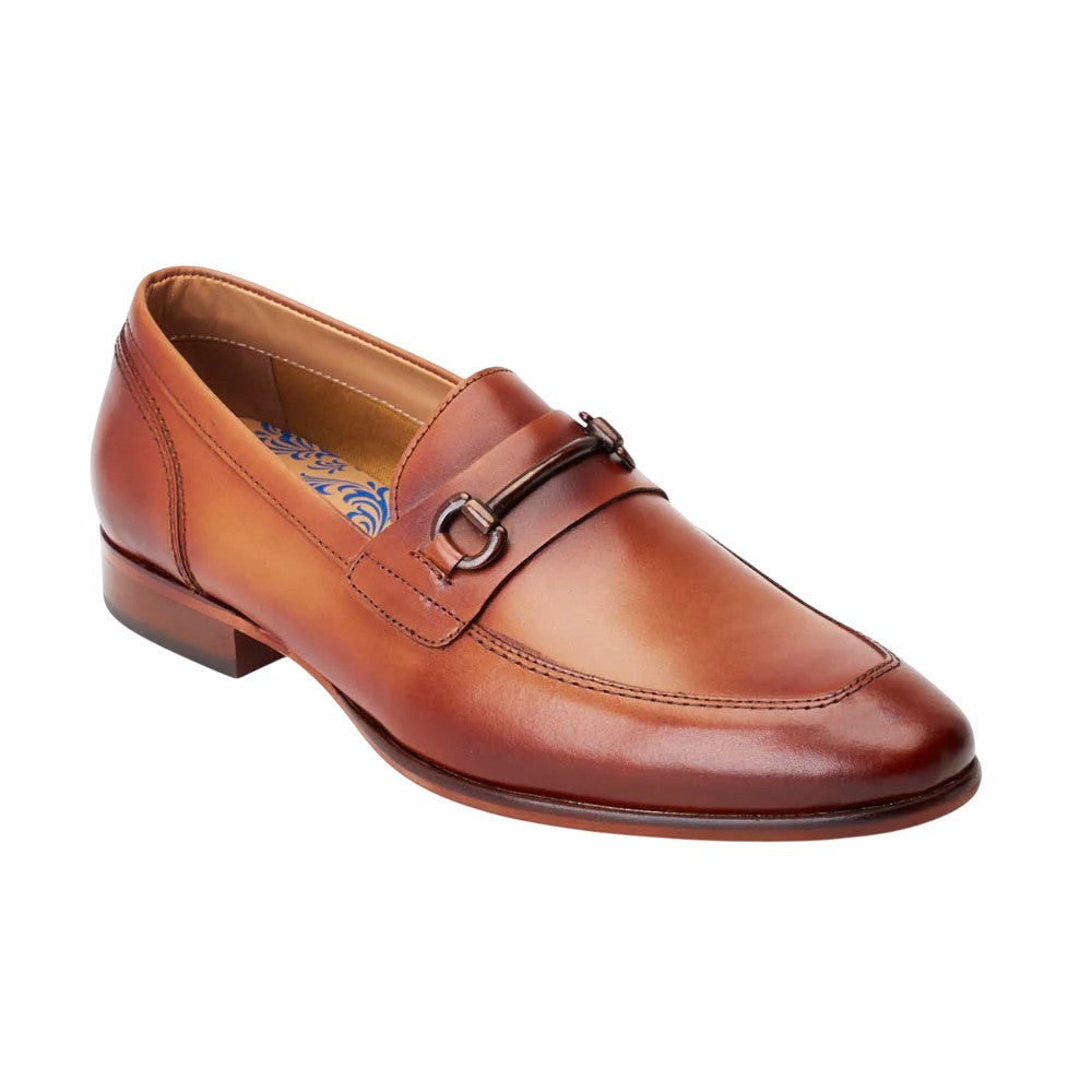 Burnt Tan - Front - Base London Mens Russo Buckle Leather Loafers
