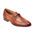 Burnt Tan - Front - Base London Mens Russo Buckle Leather Loafers