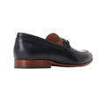Black - Back - Base London Mens Russo Buckle Leather Loafers
