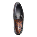 Black - Pack Shot - Base London Mens Russo Buckle Leather Loafers