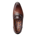 Burnt Brown - Pack Shot - Base London Mens Russo Buckle Leather Loafers