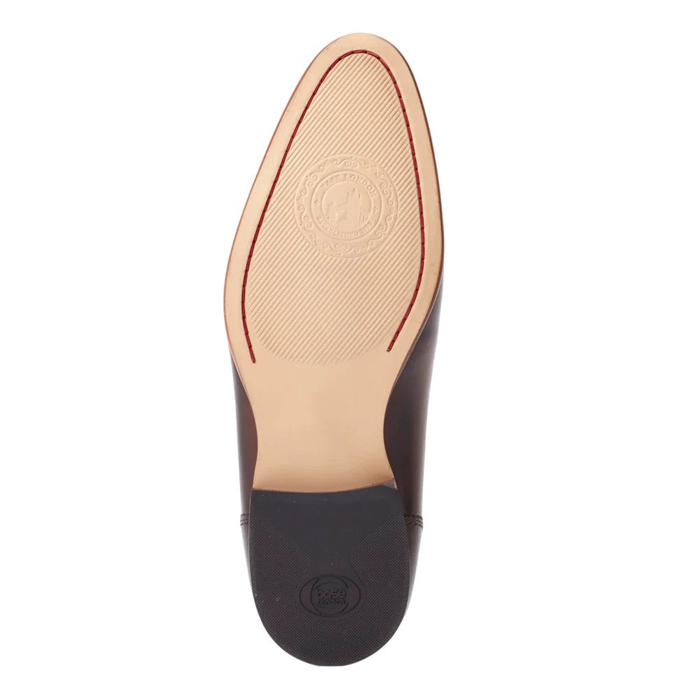 Burnt Brown - Side - Base London Mens Russo Buckle Leather Loafers