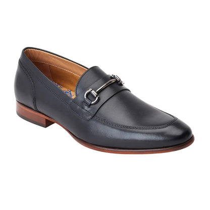 Black - Front - Base London Mens Russo Buckle Leather Loafers