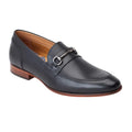 Black - Front - Base London Mens Russo Buckle Leather Loafers