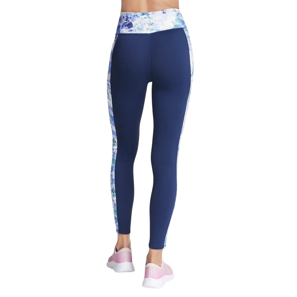 Purple-Turquoise - Back - Skechers Womens-Ladies GoWalk Seascape Floral High Waist Leggings
