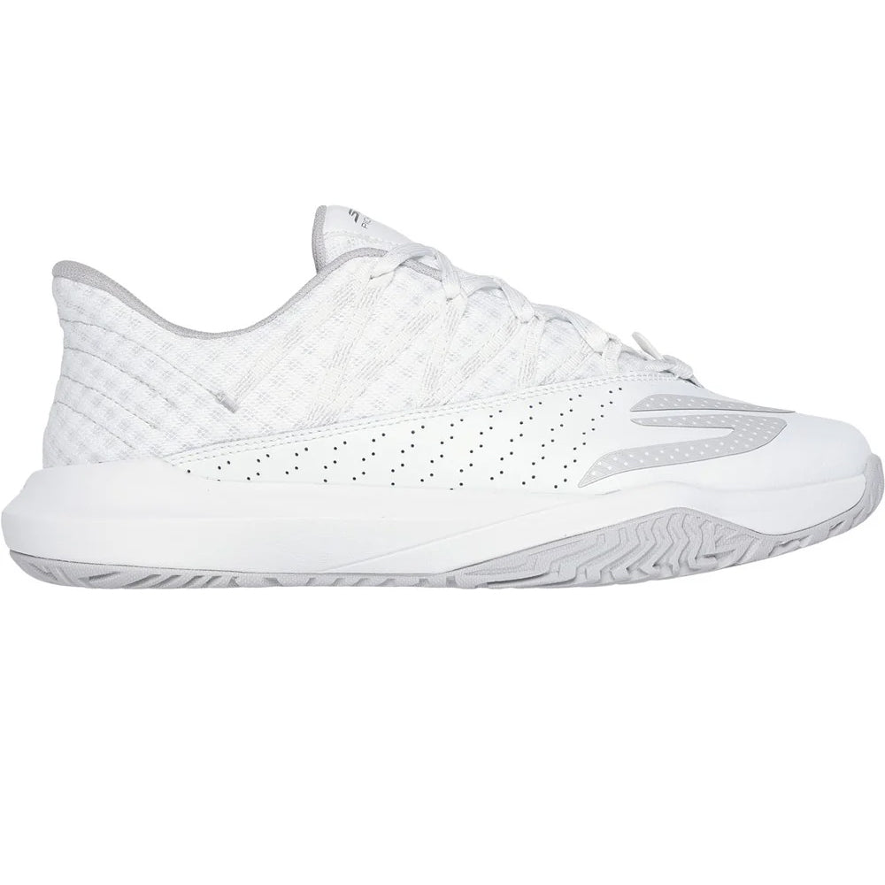 White - Side - Skechers Mens Viper Court Rally Leather Trainers