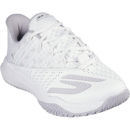 White - Front - Skechers Mens Viper Court Rally Leather Trainers